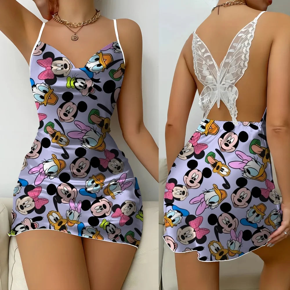 Back Butterfly Hollow out Design Women's Nightwear Romantic Female Suspender Sleeping Dress Summer Comfortable Pajama for Women