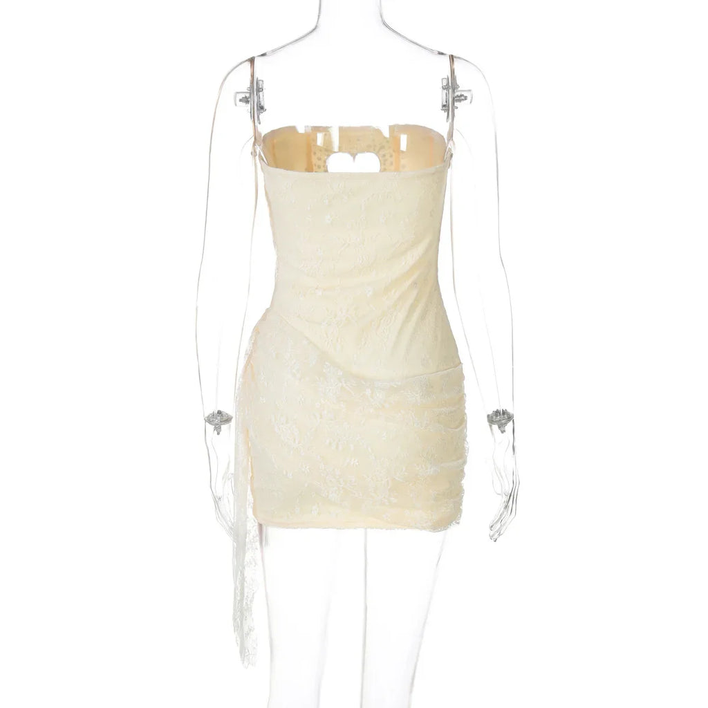 Woman Clothing Rhinestones Loving Heart Cut Out Party Dress Chic Strapless Off Shoulder Bandage Short Evening Gowns Club Dress