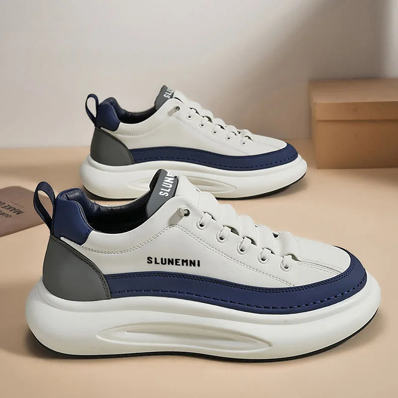 Summer New Mesh Breathable Sports Shoes for Men's Thick Sole Versatile Trendy Casual Spring Running Shoes Suitable for Outdoor