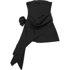 Talenza Woven Wrap Chest Backless Women's Dress High Waist Sleeveless Fashion Party Dress White Floral Slim Dress For Women 2024