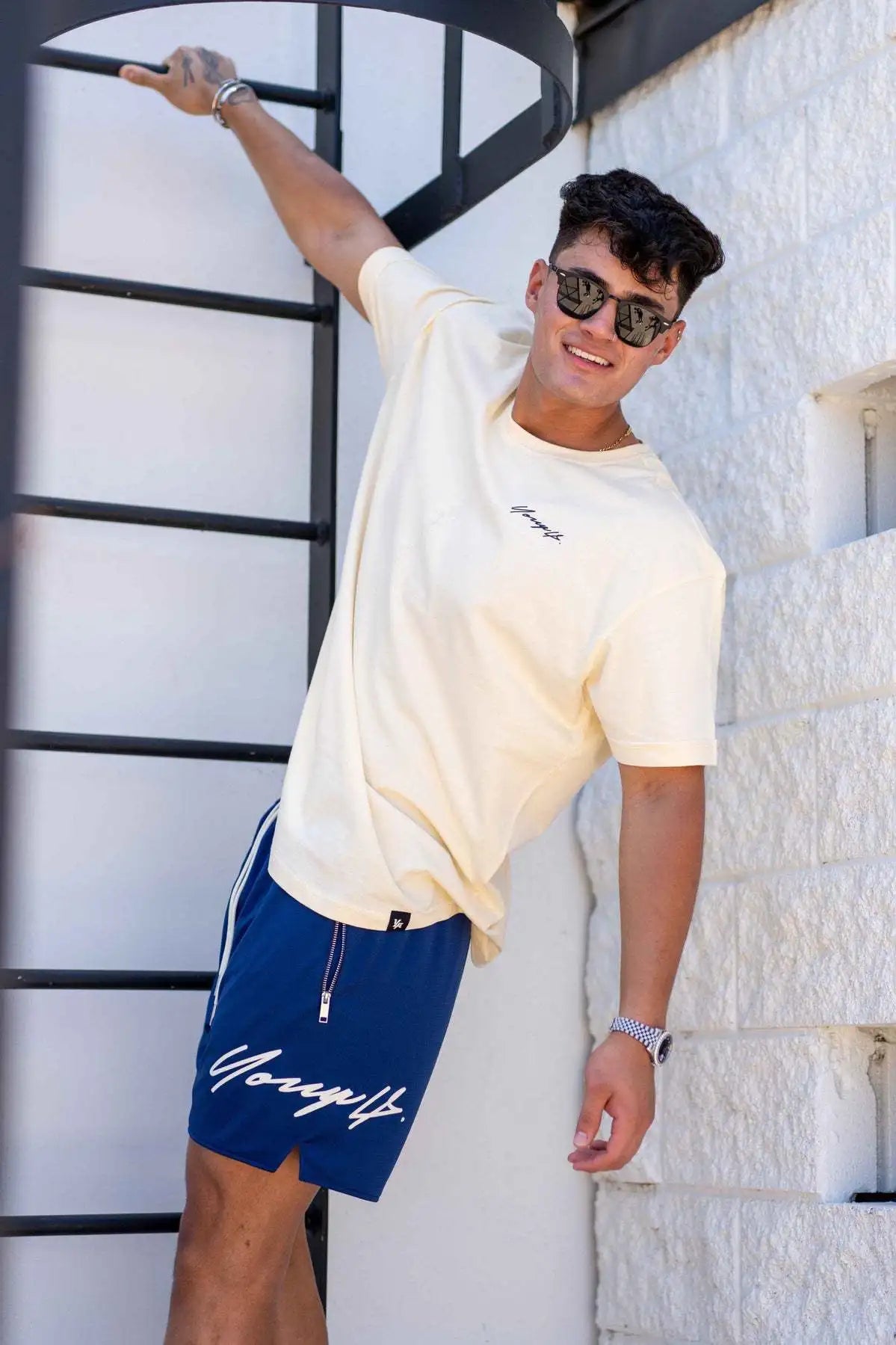 Woven Sports Quick Drying Black Shorts Men's Fitness Tide Brand Bodybuilding Slim Zipper Pocket Running Hip-hop Training Pants