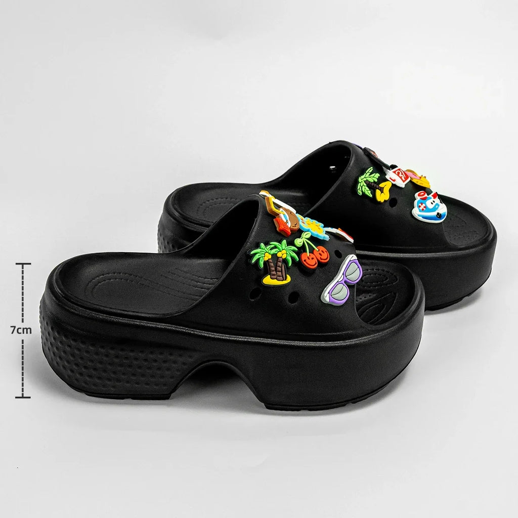 Fashionable and Versatile Cartoon Summer Beach Sandals Outdoor Thick-Soled Heightening Sandals E20