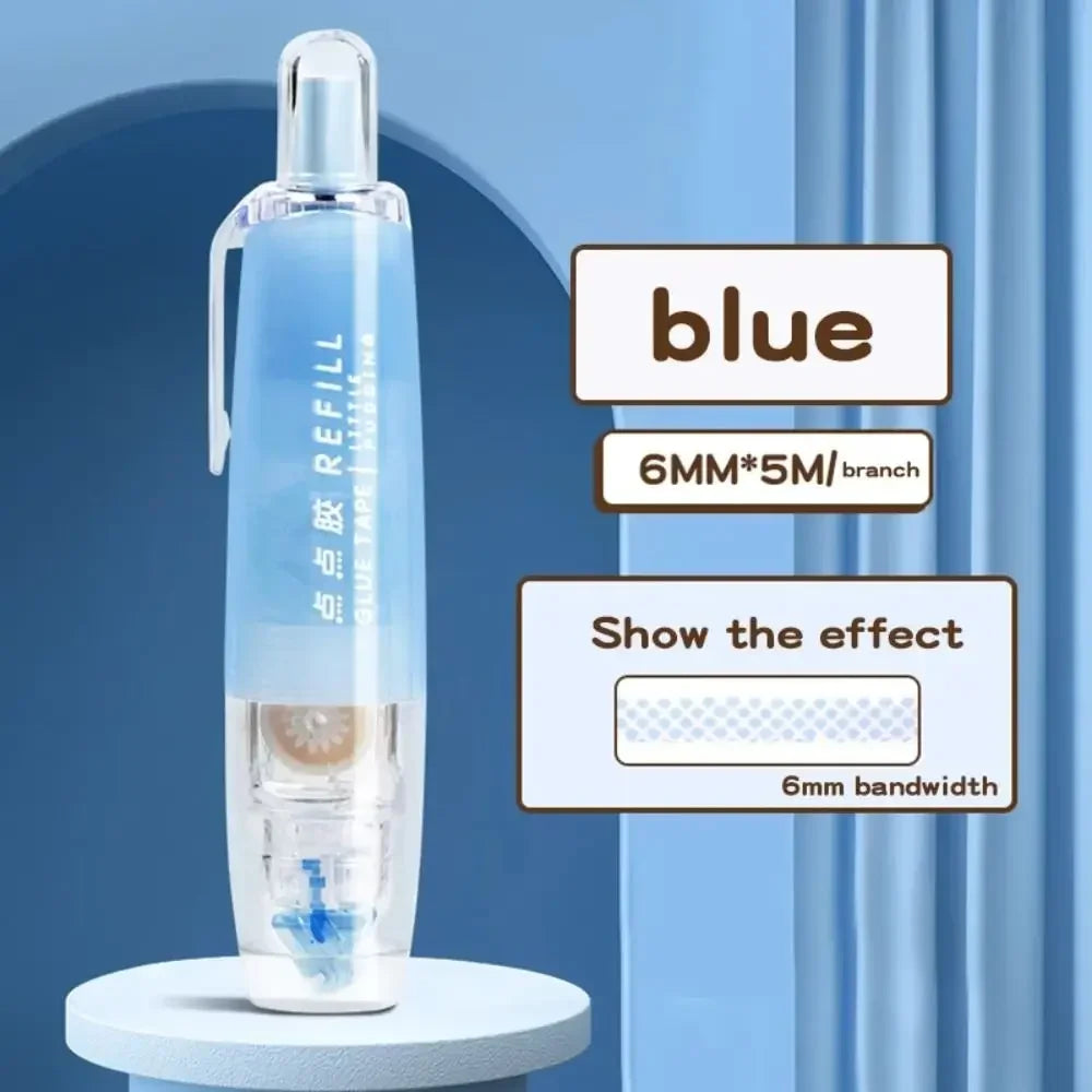 Double-sided Adhesive Press Spot Glue Pen Large Capacity High Viscosity Correction Tape Replaceable Core Office Supplies