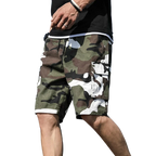 Summer Men's Outdoor Camouflage Cargo Shorts Pocket Cotton Casual Half Pants Mid Waist Drawstring Loose Shorts Bib Overalls 7XL