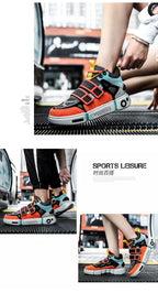 Wudao student couple sports board shoes Women's new non-slip thick soled sports shoes men ventilated Velcro casual shoes
