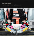 Wudao student couple sports board shoes Women's new non-slip thick soled sports shoes men ventilated Velcro casual shoes