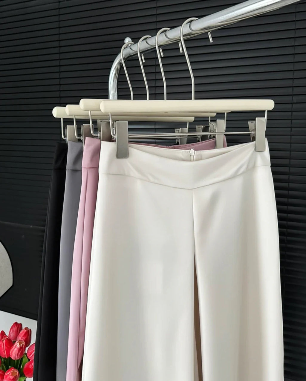 High-Grade Acetate Satin Wide-Leg Pants Women Spring Bell-Bottoms Pants Loose Casual Pants High Waist Oversized Long Pantalons