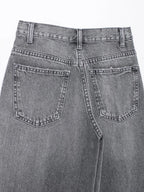 TRAF Women's Basic Hundred Jeans New Fashion Asymmetric Design High Waist Wide Leg Trousers Casual Women's Straight Leg Jeans