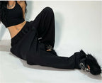 Casual Solid Sweatpants For Women High Waist Lace Up Loose Joggers Pant Classic Baggy Streetwear Female Sport Dance Trouser Y2K