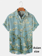 Men Shirts 3d Geometric Art Colorful Abstract Oil Painting Printed Men's Short Sleeve Shirts Fashion Unisex Hawaiian Button Top