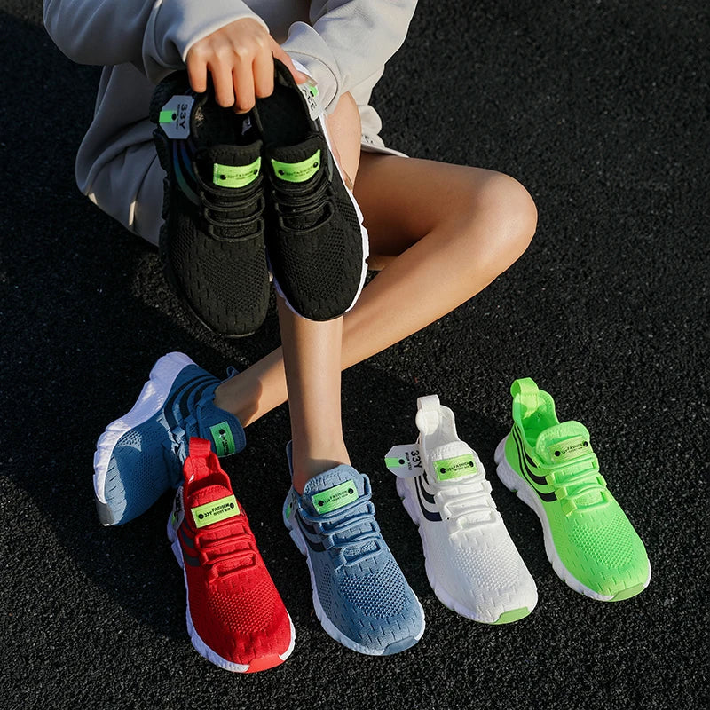 Men Casual Sport Shoes Breathable Lightweight Sneakers Outdoor Mesh Black Running Shoes Athletic Jogging Tenis Walking Shoes