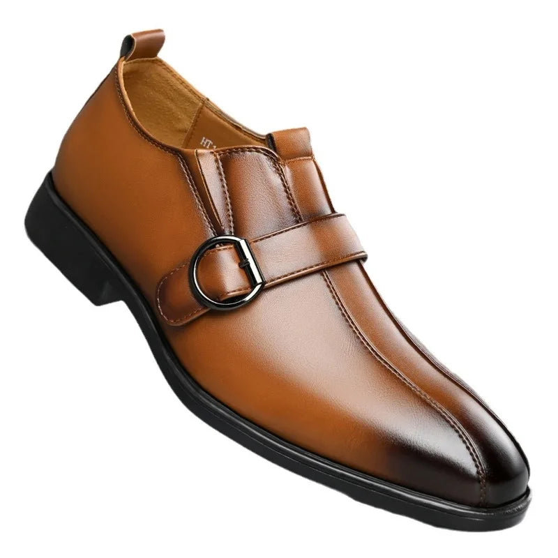 Designer Large Size 38-47 Mens Dress Shoes Fashion Solid Color Wedding Shoes Male Spring Autumn Buckle Designer Man Leather Shoe