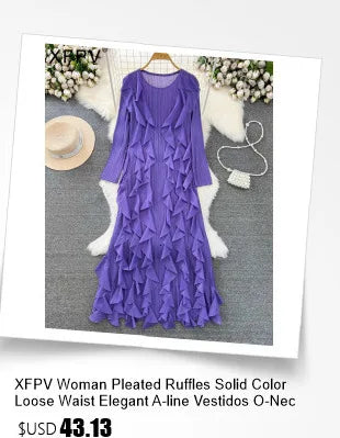 XFPV Women's Sweet Short Denim Dress For Women  Belt Slim Short Sleeved Vestidos Korean Fashion Spring Summer 2025 SM11153