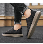 New Brand Men's Casual Leather Shoes Male Sneakers Comfortable Flat Shoes High End Fashion Lace Up Shoes for Men Tenis Masculino
