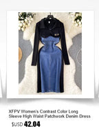 XFPV Women's Sweet Short Denim Dress For Women  Belt Slim Short Sleeved Vestidos Korean Fashion Spring Summer 2025 SM11153