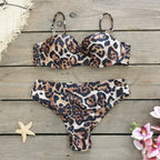 Cheap Push Up Bikinis Women Swimsuits  Solid Padded Women Swimwear Vintage Female Swimsuit High Waist Biquini Bathing Suit