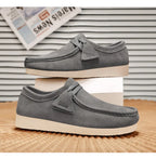 Fashion Khaki Casual Shoes For Men Suede Leather Loafers Men Platform Slip-on Men's Driving Shoes Lightweight Leisure Men Shoes