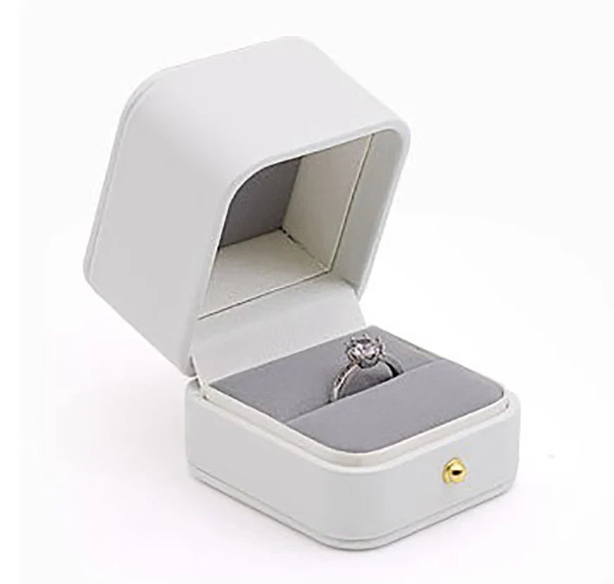 Vintage Double Slots Ring Jewelry Box For Wedding Proposal Engagement Ring Box Gift Organizer Storage PU Leather Packaging Case