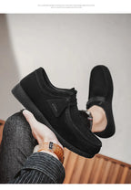 Fashion Khaki Casual Shoes For Men Suede Leather Loafers Men Platform Slip-on Men's Driving Shoes Lightweight Leisure Men Shoes