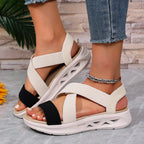 Summer New 2025 Wedge Women's Sandals Platform Outdoor Beach Shoes for Women Elastic Band Design Women Sandals Size 36-43