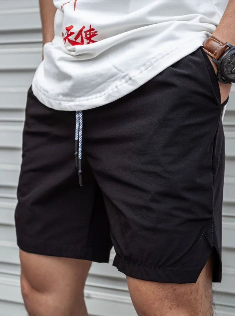 Summer new Men Light Weight Thin Short Pants Running Squat Fitness Shorts Men GYM Wear Quick-drying Beach Drawstring Shorts