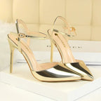 Summer Women Red Blue Sexy Nightclub Stripper Dance Sandals Lady Fetish 10.5cm High Heels Holiday Concise 2024 Versatile Sandles