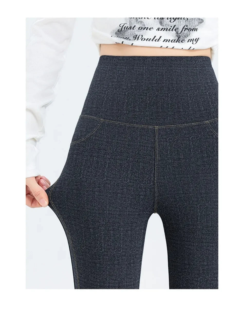Denim Barbie Pants Women Clothing Wear Slightly High Waist Slim Hip Lift 2024 Spring and Autumn New Solid Sports Women Pants