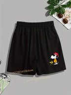 New Funny Snoopy Printed Street Shorts Boy's Girl's Men's Women's Casual Shorts Summer Couple Cartoon Sports Shorts Beach Pants