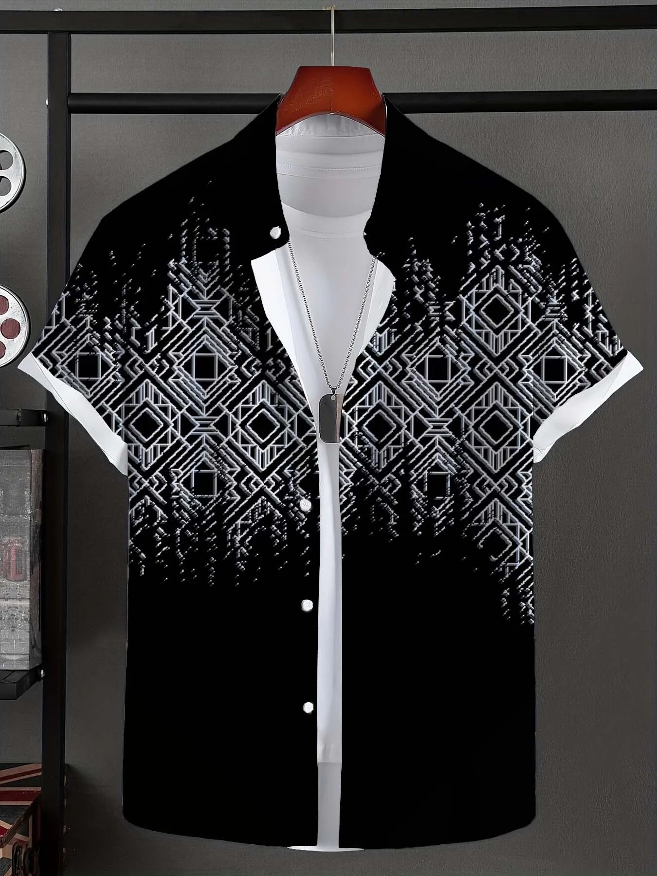 Hawaiian Ethnic pattern design 3d Printed  Mens Shirt Summer Casual Printed Short Sleeve Beach Hawaiian Tops Men's Clothing