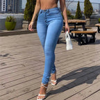 Women High Waist Jeans 2024 Spring Summer Skinny Casual Office Lady Slim Lifting Butt Denim Pencil Pants Female Elastic Trousers