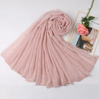 Dot Pom Pom Cotton Hijab Scarves Women Muslim Shawls Big Size Headscarf Wraps Solid Headbands Turbans Bandana Foulard Bufandas