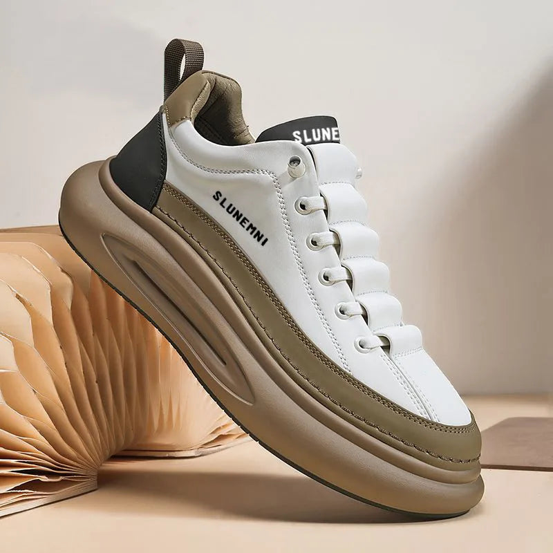 Summer New Mesh Breathable Sports Shoes for Men's Thick Sole Versatile Trendy Casual Spring Running Shoes Suitable for Outdoor