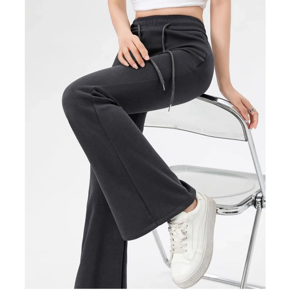 Women's Wide Leg Pants Lady's Draswtring Sweet Y2K Pink Flare Pant Boot Cut Female Long Trousers Casual Chic Matching Sweatpants