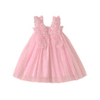 Citgeett Summer Kids Girls Princess Dress Sleeveless Mesh Decoration Dress Suspender Casual Clothes