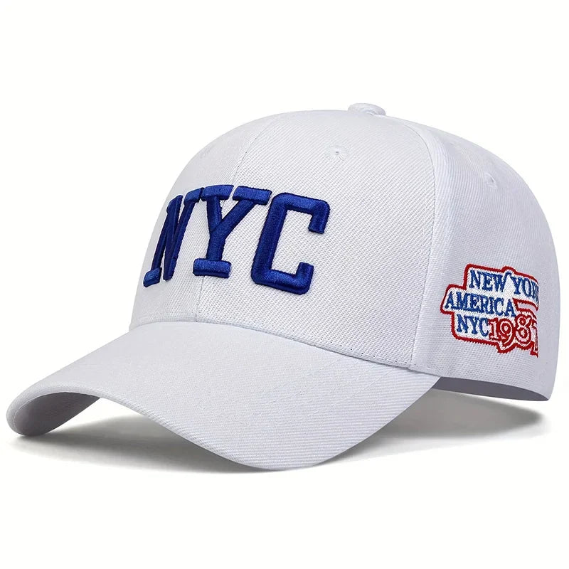 Unisex NYC Letter Embroidery Baseball Caps Adjustable Casual Hats Spring and Autumn Outdoor Sunscreen Hat