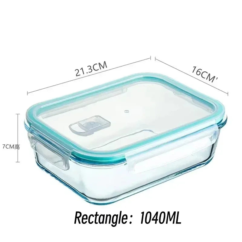 Glass Food Storage Containers Kitchen Organizer, Bento Lunch Boxes .Storage Vegetable Fruit Kitchen Accessories