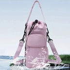 Water Bottle Holder with Strap, Insulation Water Bottle Carrier Bag with Phone Pocket, Water Bottle Sling Bag Crossbody