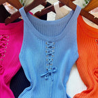 YuooMuoo Chic Fashion Sexy Package Hips Knitted Mini Dress 2O25 New Slim Elastic Rib Knitted Summer Dress Lady Streetwear Outfit