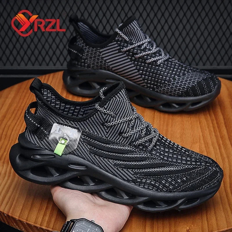 YRZL Casual Sneakers Men's Runing Shoes Outdoor Big Size Lightweight Breathable Mesh Increase Comfortable Sports Shoes for Men