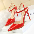 Summer Women Red Blue Sexy Nightclub Stripper Dance Sandals Lady Fetish 10.5cm High Heels Holiday Concise 2024 Versatile Sandles