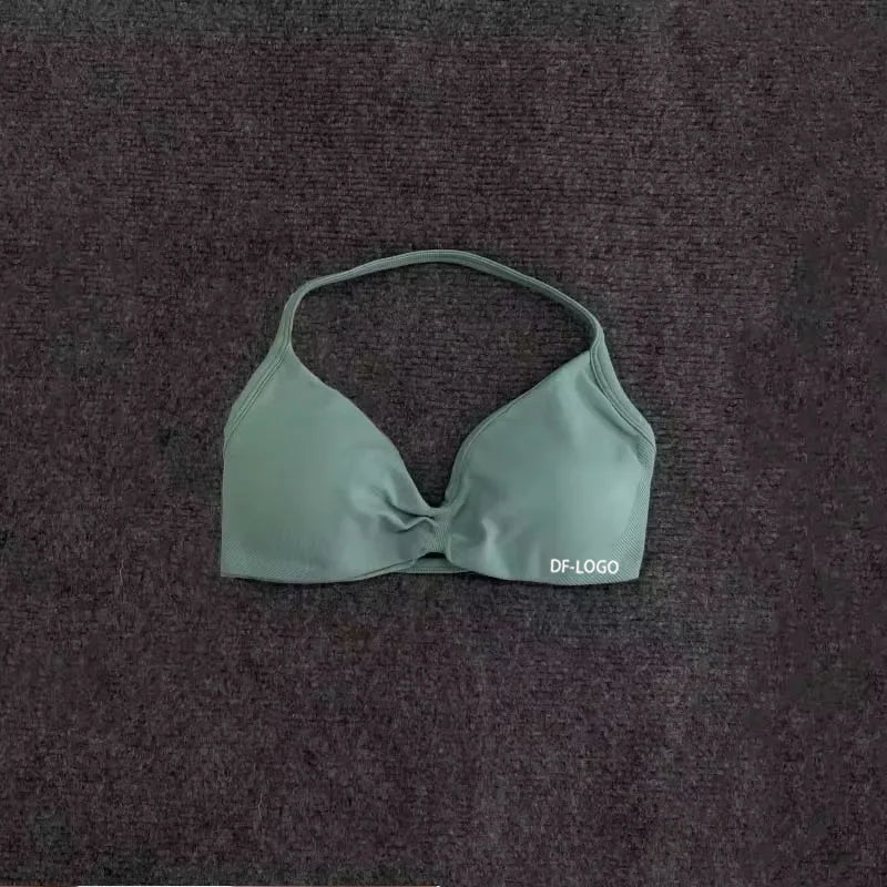 Impact With Logo Women Backless Bra & Sports Shorts Sexy Female Seamless Yoga Tops Sportswear Leggings and Bra Underwear Clothes