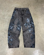 Y2K Graffiti Gothic Jeans Loose Punk Print Jeans Retro Street Street Hip Hop  Straight  Pants  High Street Harajuku Couple Pants