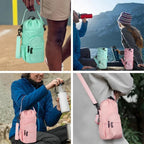 Water Bottle Holder with Strap, Insulation Water Bottle Carrier Bag with Phone Pocket, Water Bottle Sling Bag Crossbody