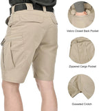 Men's Tactical Shorts With Multi Pockets, Casual Durable Waterproof Cargo Shorts For Outdoor Hiking Trekking