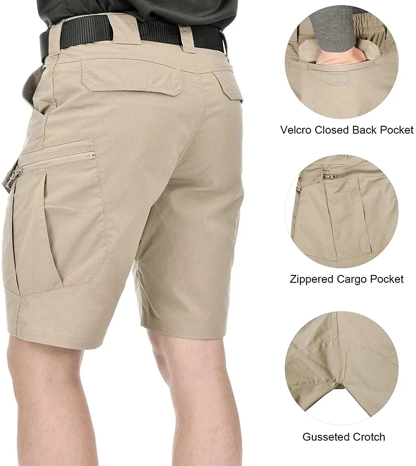 Men's Tactical Shorts With Multi Pockets, Casual Durable Waterproof Cargo Shorts For Outdoor Hiking Trekking