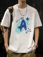 New summer men's T-shirt 100% cotton printed T-shirt casual urban fashion boutique T-shirt