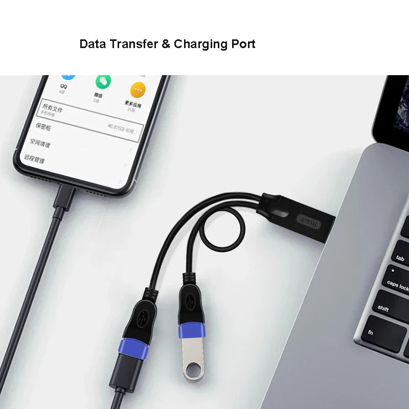USB Cable Splitter Phone Charger Power Adapter Cord 2 Ports Male to Female USB Multiple Expander OTG Extension Charging DockPlug