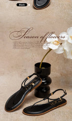 CHCH Women's Flat Sandals Summer Minimalist Toe Beach Shoes Vacation Outdoor