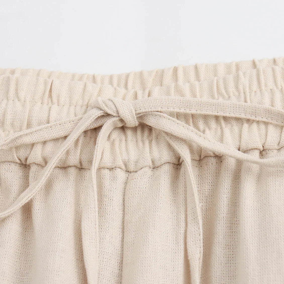 TRAF Women Fashion Spring Summer Lace-up Linen Blended Straight Pants Pocket Office Lady Chic High Waist Trousers Mujer