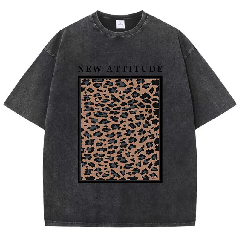 Yosemite National Papk Prints Washed T Shirts Women Cotton T-Shirts Distressed Oversized O-Neck Tops Summer Casual Woman Clothes